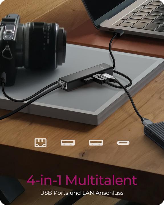Image du produit Icy Box IB-HUB1439-LAN (USB-A, USB-C, 4 Ports)