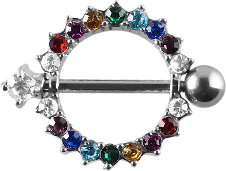 Image du produit Star Piercing Barbell Kristallkranz farbig (sans laiton, Acier chirurgical 316L)