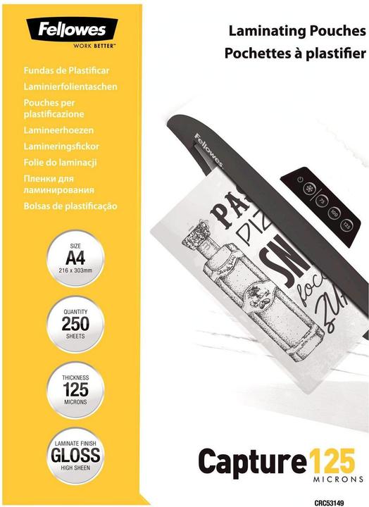 Produktbild Fellowes Capture 125 (A4, 250 Stück, 125 µm)