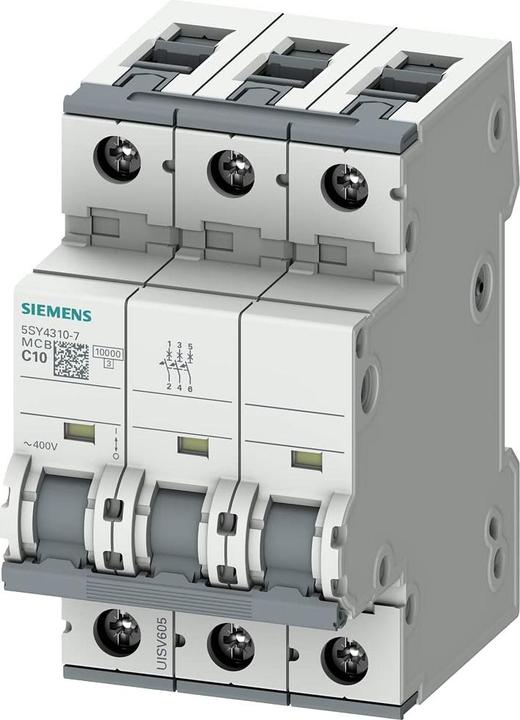 Siemens MCB 3 Pole Type C 10kA 10A 400V