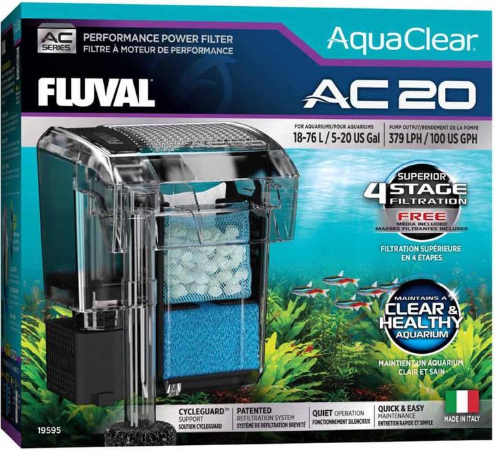 Fluval AC20 (76 l, Filtri interni, Acqua salata, Acqua dolce)