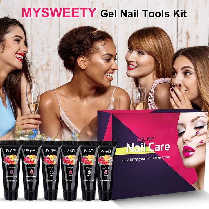 Image du produit MySweety Kit gel UV avec lampe UV (Set, 5 Changement de température Nu, 001 Rose doux, 002 Blanc, 003 Dude Pink, 004 Clair, 1 Temperature Change Rose Pink)