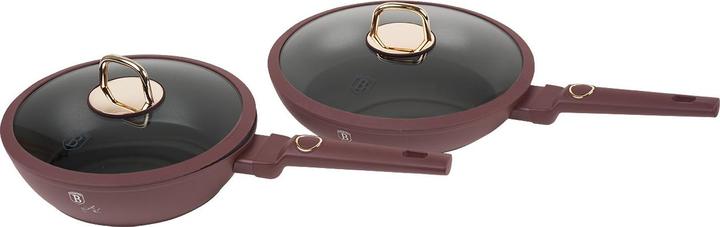 Produktbild BerlingerHaus Kochset inkl. Kochbesteck & Untersetzer, 15-teilig, bordeaux (24 cm, Pfannenset + Topfset, Aluminium)
