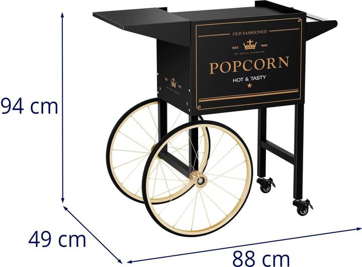 Actual product image Royal Catering Popcorn trolley - black and gold