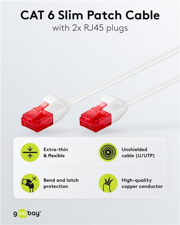 Produktbild Goobay Patch-Kabel (U/UTP, CAT6, 3 m)