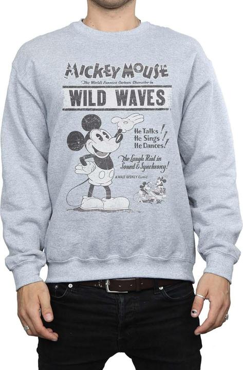 Actual product image Disney Mens Mickey Mouse Making Waves Sweatshirt (XXL)