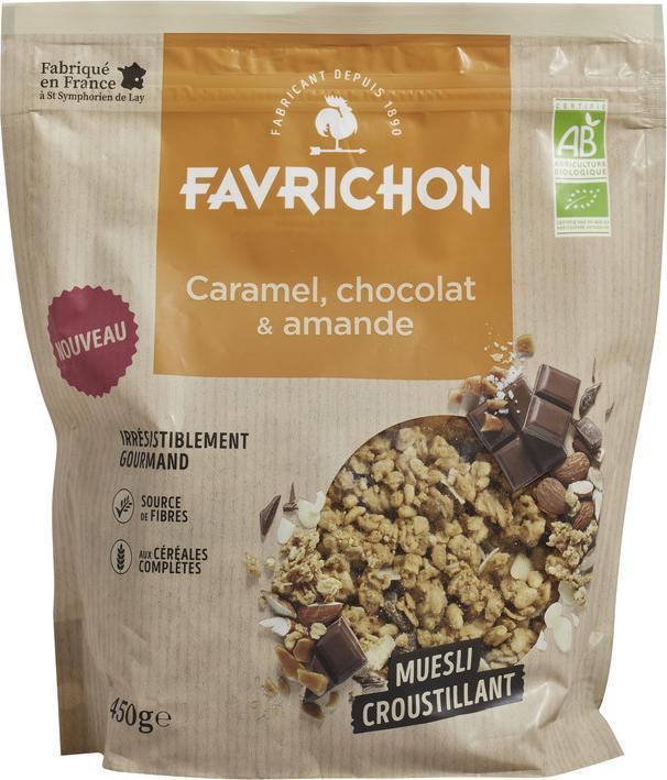 Actual product image J.Favrichon Muesli croustillant caramel chocolat& amande (450 g)