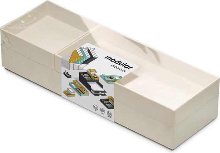 Produktbild Moxom Behälter-Set Modular Tray, 250x80x55mm, 3-teilig, weiss