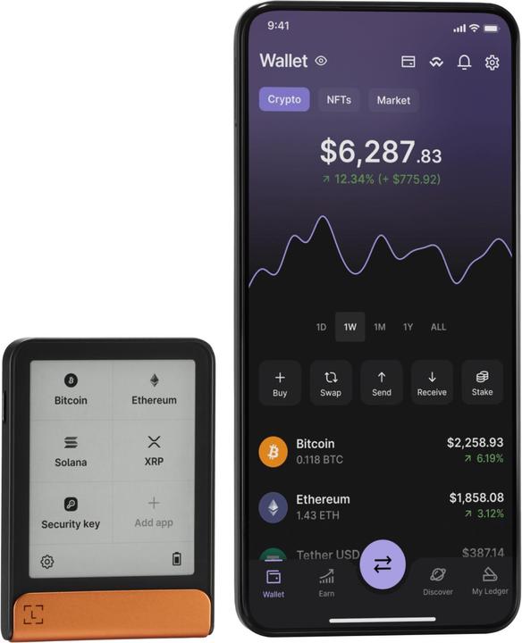 Produktbild Ledger Flex (Weitere, Ripple, Bitcoin, Litecoin, Cardano, TRON, Bitcoin Cash, Ethereum Classic, Dogecoin)