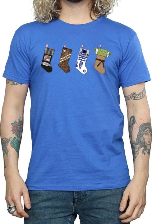 Actual product image Star Wars Mens Christmas Stockings T-Shirt (XXL)