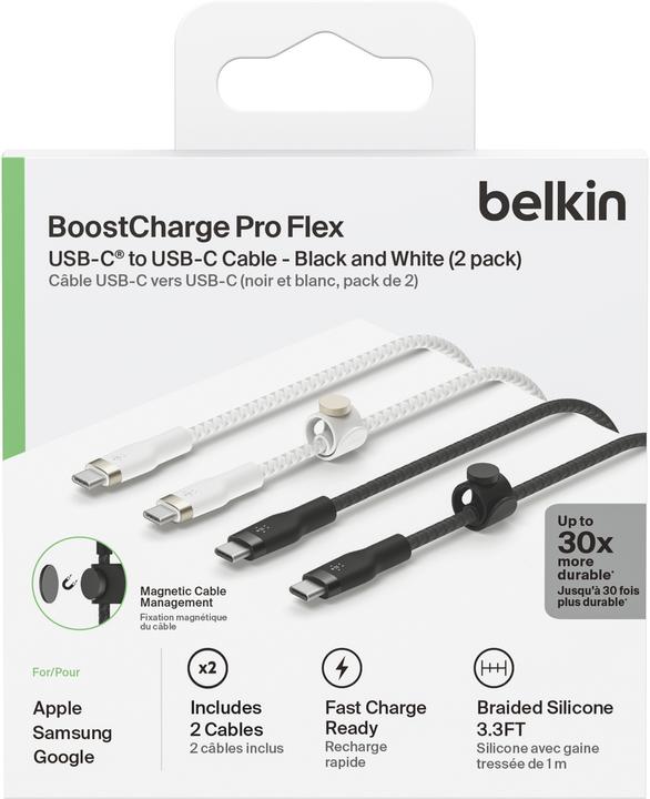 Produktbild Belkin USB-C to USB-C Braided Silicone 1m Twin (1 m, USB 2.0, 60 W)