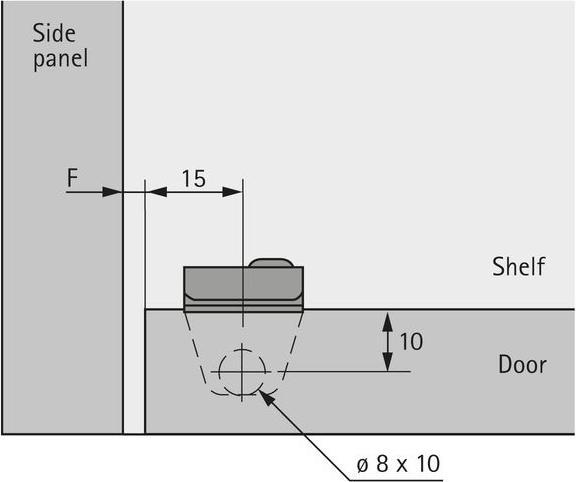 Actual product image Hettich Mortise hinge inset doors Door thickness 16