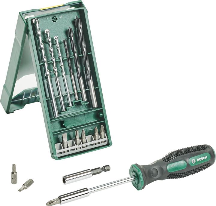 Image du produit Bosch Zubehör 15-pièces Mini-X-Line Mixed Set + visseuse manuelle (5-8 mm (foret à pierre))