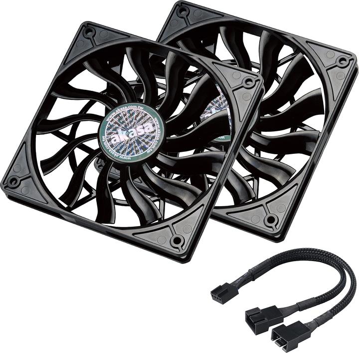 Actual product image Akasa SlimFan / 12015 / EBR/ PWM, 2pcs bundle