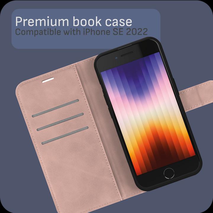 Actual product image Cazy Premium wallet case for iPhone SE 2022, magnetic wallet case, card slots, stand - (Apple iPhone SE (3rd Gen))