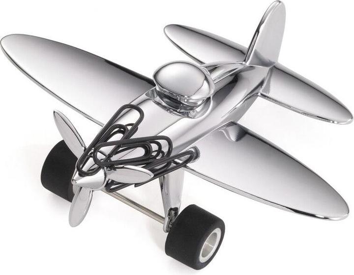Actual product image Troika STOP-OVER Avion presse-papiers avec aimant à trombones, gris (4 x)