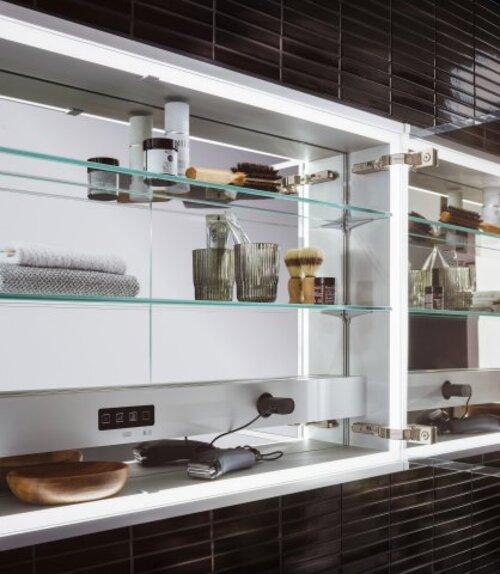 Actual product image Emco asis prestige 2 Illuminated mirror cabinet, flush-mounted model, 1015mm, wide door right