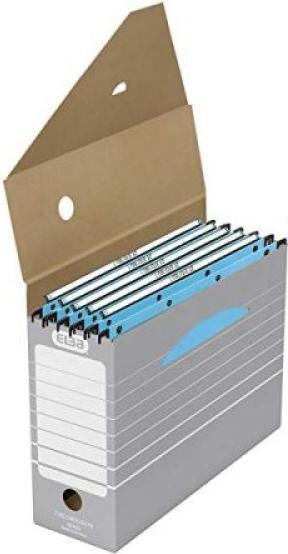 Produktbild Elba 100333274 Archivbox tric 10 cm breit 10 Stück für Hängeregistratur mit Reiter in der Farbe grau (1 x)