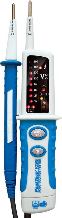 Produktbild Peaktech P 1095 Zweipoliger AC/DC-Spannungsprüfer (CAT IV 600V)