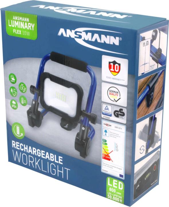 Actual product image Ansmann FL800R 10W/800lm Luminary LED Battery Spotlight (800 lm)