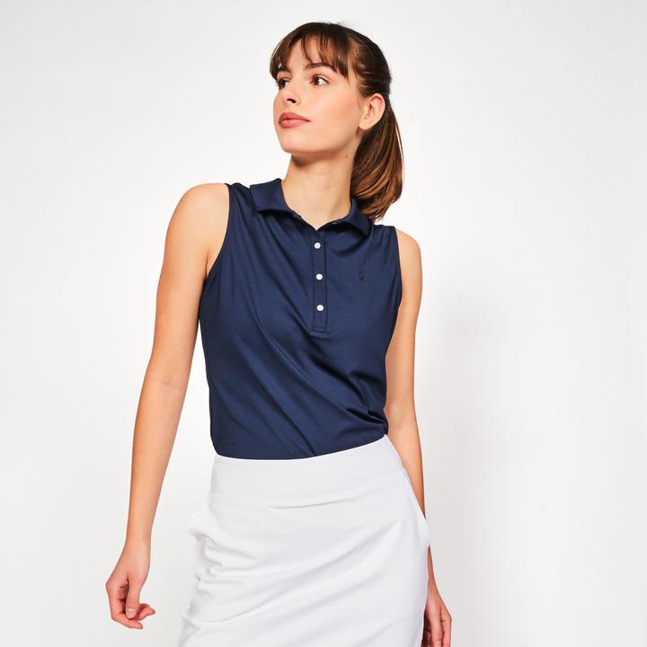 Produktbild Inesis Damen Golf Poloshirt ärmellos - WW500 marineblau (L)