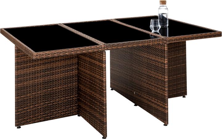 Produktbild tectake Rattan Sitzgruppe New York 6+4+1 mit Schutzhülle (178 cm)