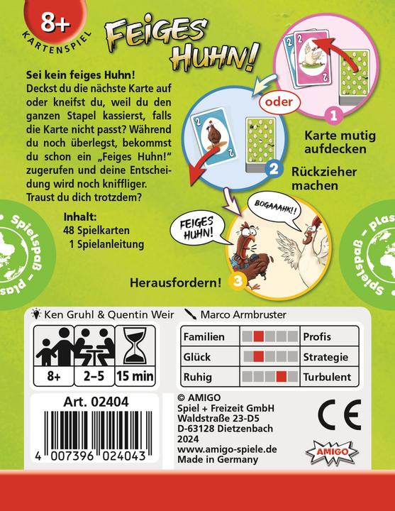 Actual product image Amigo Cowardly chicken! Card game (German)