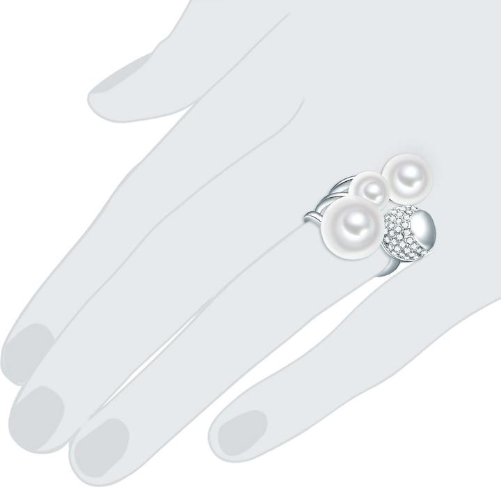 Produktbild Lulu & Jane Damen Messing Glas Muschelkernperle silber - 29297 (56)