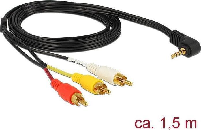 Produktbild Delock 3in1 Klinke – Cinch (1.50 m, 3.5mm Klinke (AUX), Cinch)