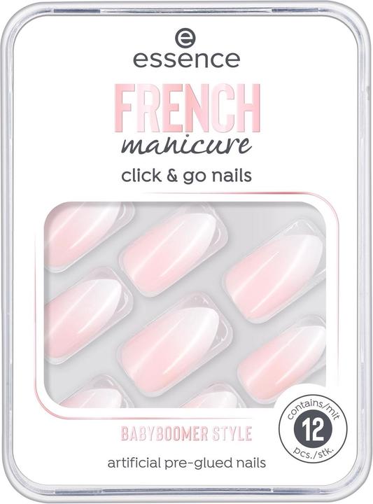 Actual product image essence FRENCH manicure click & go nails (Artificial nails, White, Rose)