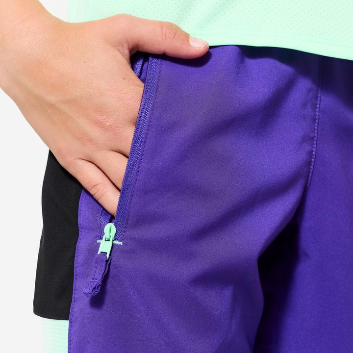 Image du produit Decathlon Short multisport respirant enfant, Violet noir Vert fluo (12, 13, 14)