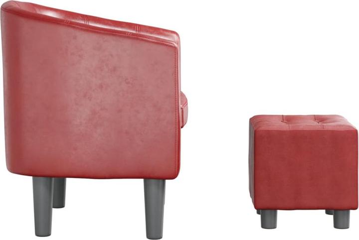 Immagine prodotto VidaXL Clubsessel mit Fusshocker Weinrot Kunstleder,Farbe