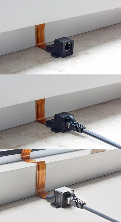 Actual product image InLine Patch cable window feed-through (U/UTP, CAT6, 0.30 m)