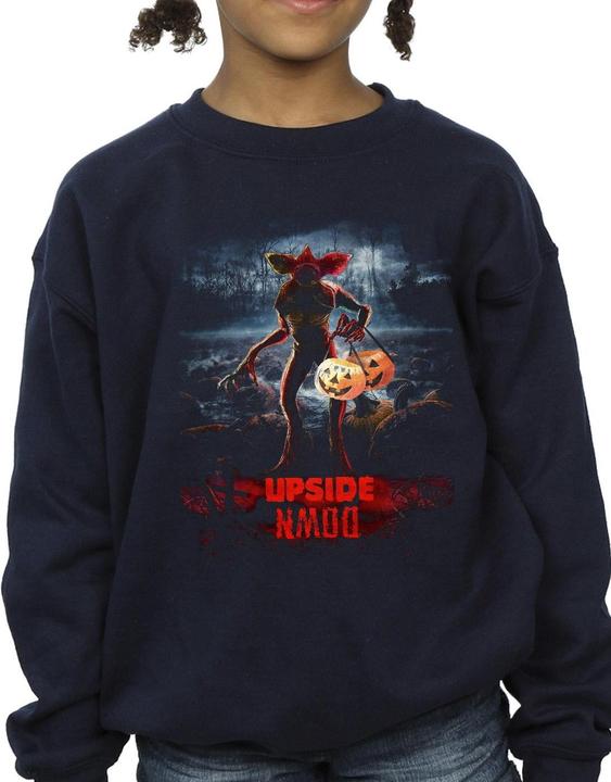 Actual product image Netflix Girls Stranger Things Pumpkin Upside Down Sweatshirt (140, 146)