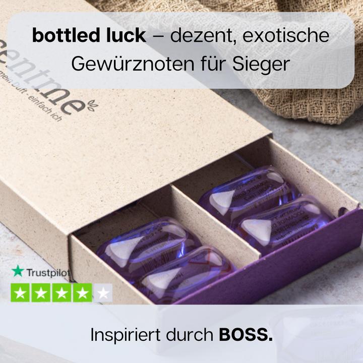 Produktbild scentme bottled luck - all-in-one Universalwaschmittel mit Wäscheparfüm (28 Waschgänge, Caps, Pods)
