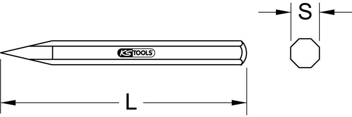 Actual product image KS Tools Pointed chisel 8-edge