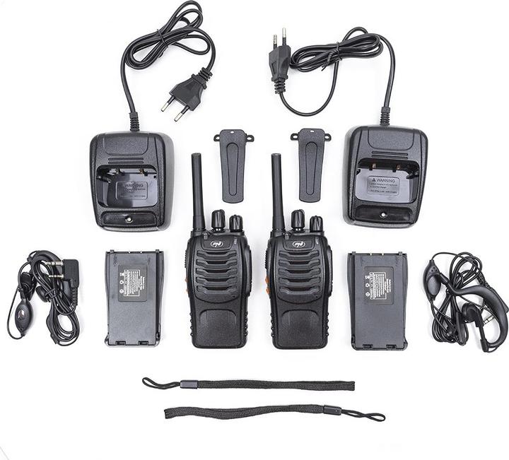 Immagine prodotto PNI Confezione di 6 radio PMR R40 PRO portatili, batterie, caricabatterie e cuffie incluse nella