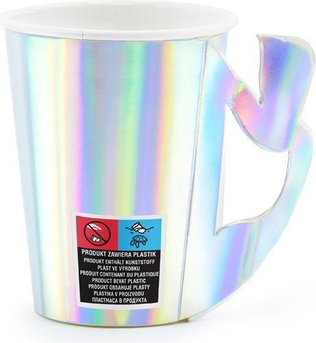 Produktbild Partydeco Paper cups Mermaid, iridescent, 220ml (1 pkt / 6 pc.) (6 x)