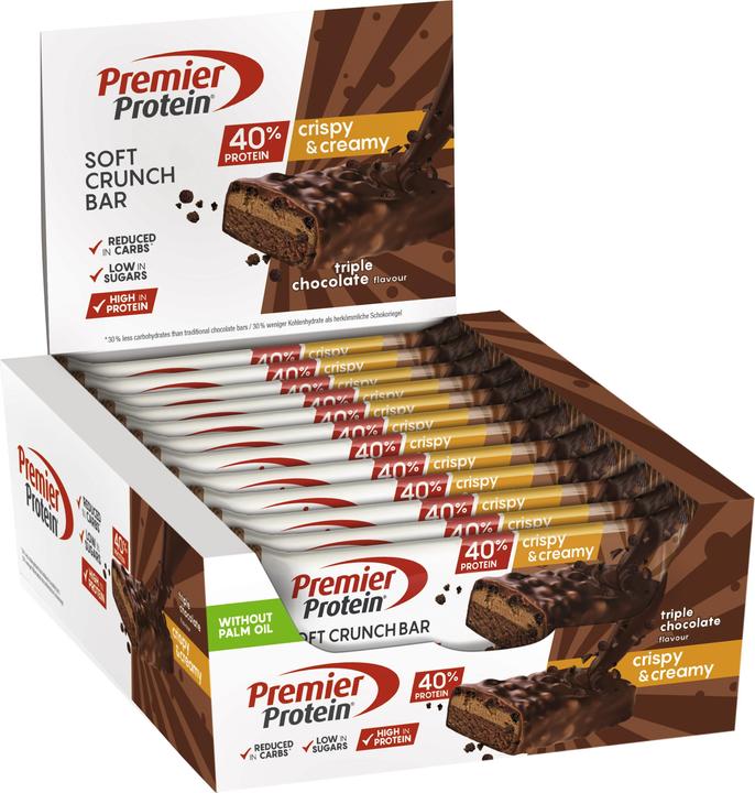 Actual product image Premier Protein Soft Crunch Bar 40% Protein (Triple Chocolate, 12 pcs., 480 g)