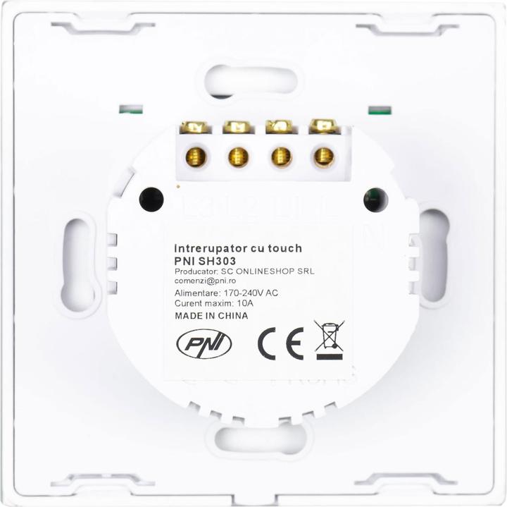 Produktbild PNI Dreifachschalter mit Touch SH303 aus Glas, weiss mit LED-Anzeige