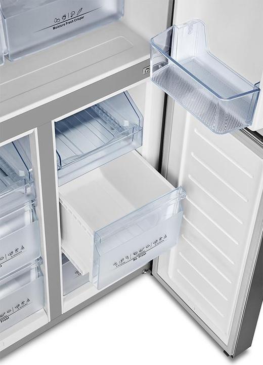 Image du produit Hisense RQ563N4SI2 Side-by-Side Réfrigérateur Pose libre F Acier inoxydable (454 l)