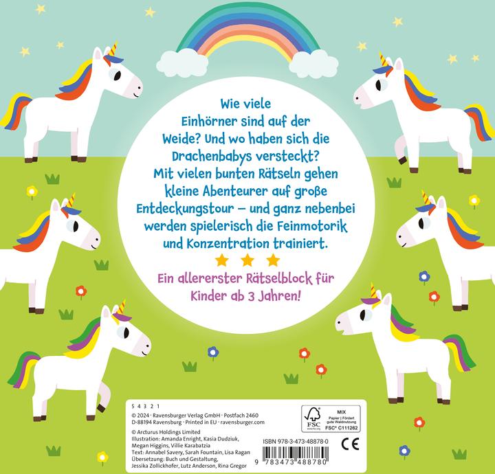 Immagine prodotto Ravensburger Mein allererster Rätselblock: Magische Rätsel (Tedesco, Annabel Savery, Rina Gregor, Sarah Fountain, Lisa Ragan, 2024)