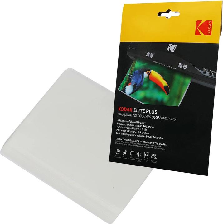 Produktbild Kodak A6 Laminierfolie 25 Stück, 160 microns, glänzend (A6, 25 Stück, 160 µm)