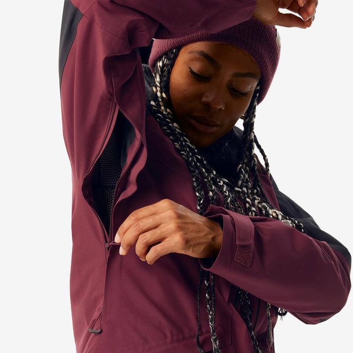 Actual product image Wedze Women's ski jacket versatile and warm - FR100 bordeaux red/black (XL)