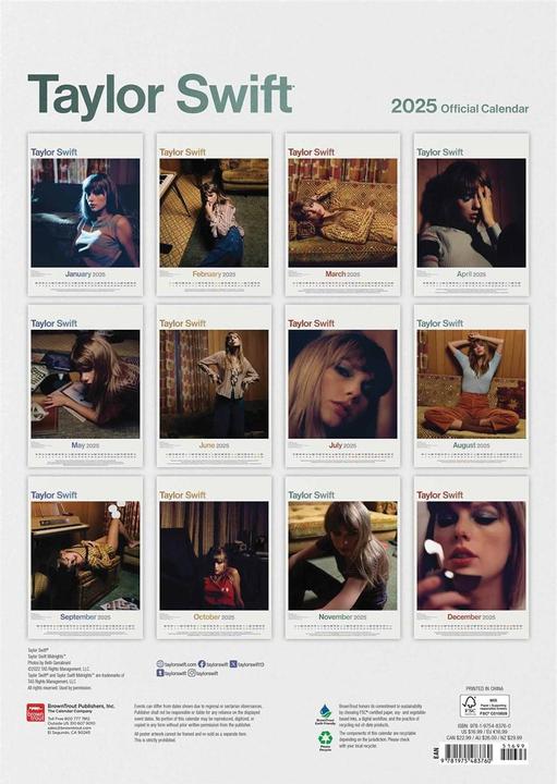 Produktbild Taylor Swift Wandkalender 2025 A3 (A3)