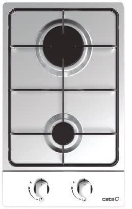 Cata GI 3002 X Piano cottura, Gas, Larghezza 30 cm, 2 zone di cottura, Acciaio inox