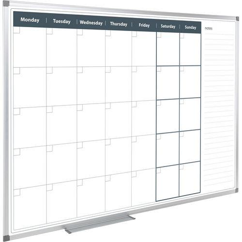 Actual product image Markenlos Magnetic whiteboard PLM96OD monthly planning white
