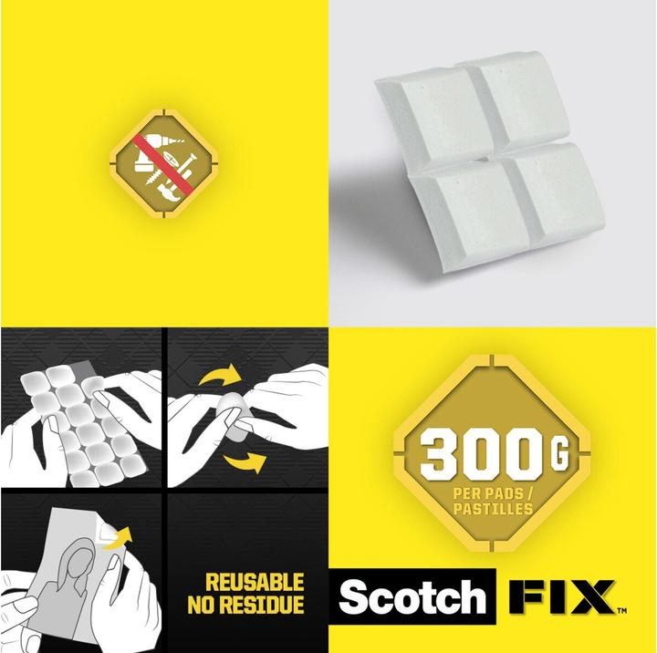Actual product image Scotch Scotch-Fix Removable Adhesive Pads (0.30 kg)