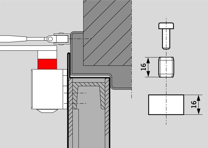 Produktbild Dormakaba Achsverlängerungen TS 73 V / TS 83 (Zimmertür, Eingangstür, Holztür, Balkontür)