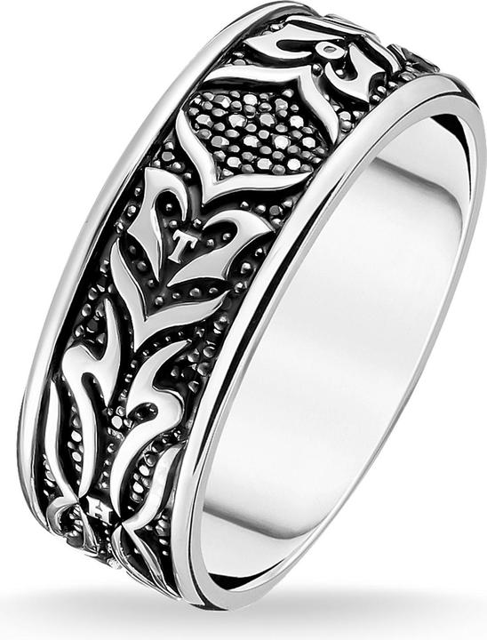 Image du produit Thomas Sabo Bague motif tigre noir (64, Argent 925)